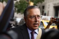 Sean Combs' lawyer, Marc Agnifilo, addresses the media the outside U.S. District Court following Combs' arrest in a s*x trafficking probe, in September 2024. (Image via Getty/John Lamparski)